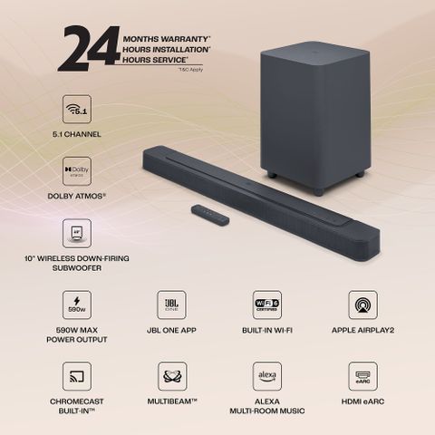 Buy JBL Bar 500 Pro, Dolby Atmos, Wireless 3D Surround, Multibeam