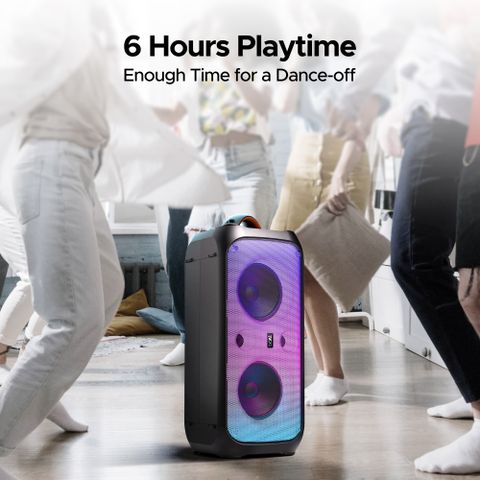 boAt 300 / 320 with Flame LEDs & Up to 6 hrs Playtime 120 W Bluetooth Party Speaker (Premium Black, Mono Channel) - Image 6