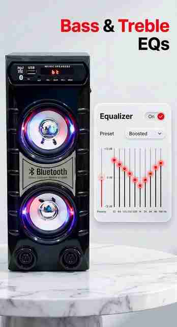BTX 1008 10 W Bluetooth Tower Speaker (Black, Mono Channel) - Image 2