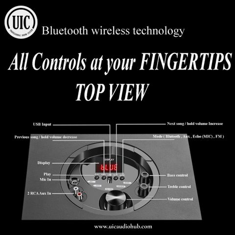 UIC TWR-6102 90W Bluetooth Tower Speaker (Black, 2.0 Channel) - Image 6