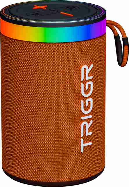 TRIGGR Roar 10 with RGB Lights, Fabric Exterior, TWS & FM Mode, 8H Playtime 10 W Bluetooth Speaker (Ember Orange, Mono Channel) - Image 5