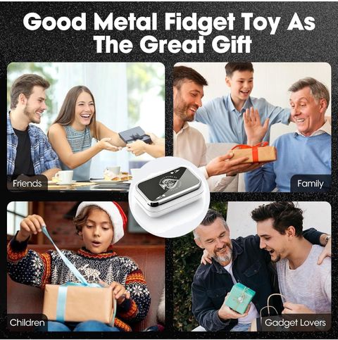 Niralasa Alloy Magnetic Metal Fidget Slider, Silver-Black - Image 7
