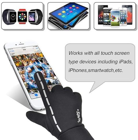 uRock Men's and Women's Lycra-spandex Waterproof Windproof Touch Screen Riding Gloves (Black) - Image 6