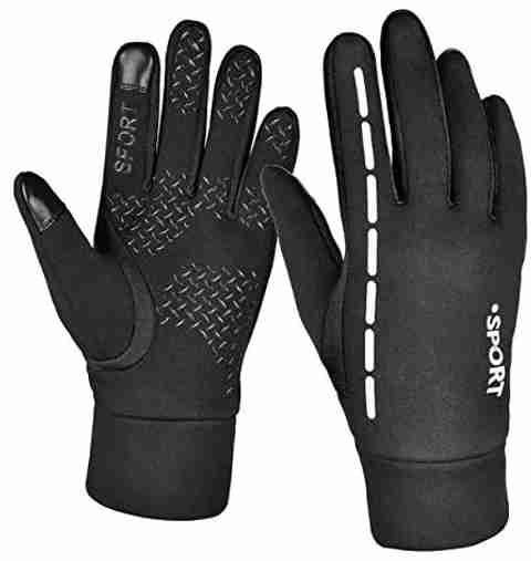 uRock Men's and Women's Lycra-spandex Waterproof Windproof Touch Screen Riding Gloves (Black) - Image 5