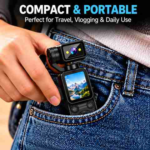 Movy Pocket Camera 4K Vlogging Camera with Rotating Lens - Image 3