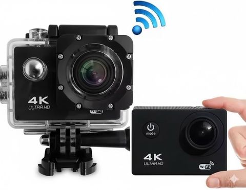 AACAM Action Camera 4K 20MP WiFi 30M Waterproof Black - Image 3