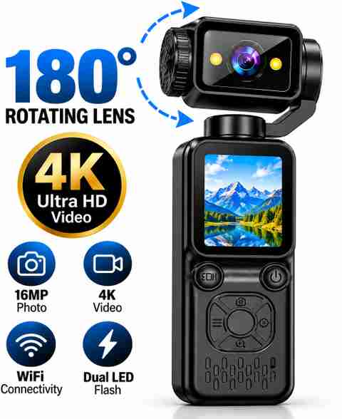 duiin Pocket Camera 4K Ultra HD Vlogging Camera, Multicolor - Image 3