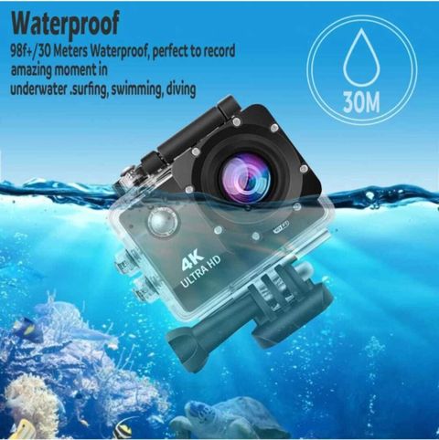 Safii GoPro Action camera 4k Waterproof Action Camera 4k Vlogging GoPro Camera, Helmet Camera 4k Sports and Action Camera (Black, 30 MP) - Image 4