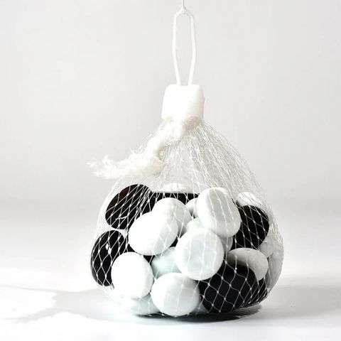 Colour Stone Milky Glass Decorative Gem Stones Pebbles for Home Garden Aquarium Decor (1.8Kg) Carved, Polished, Regular Round, Oval Fire Glass Pebbles (Black, White 1.8 kg) - Image 6
