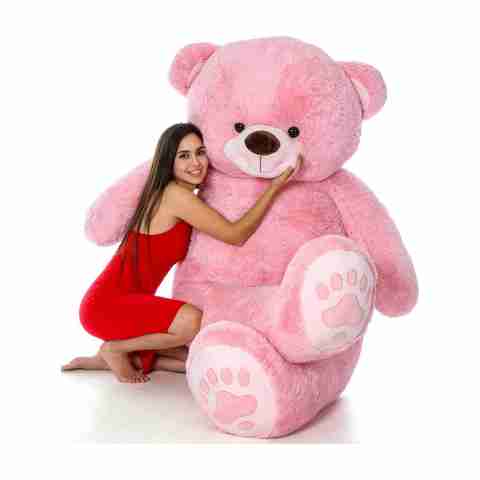 TOYS GURU 5 Feet Pink Soft Fluffy Teddy Bear - Image 3