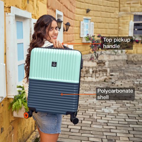 NASHER MILES Istanbul 55cm Cabin Suitcase 8 Wheels Teal Dark Blue - Image 7