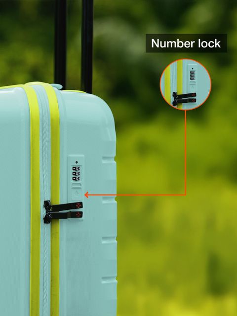 NASHER MILES Small Cabin Suitcase (55 cm) 8 Wheels - Salzburg Hard-Sided Polypropylene Cabin Luggage 20inch Trolley Bag for Travel - Blue, Yellow - Image 5