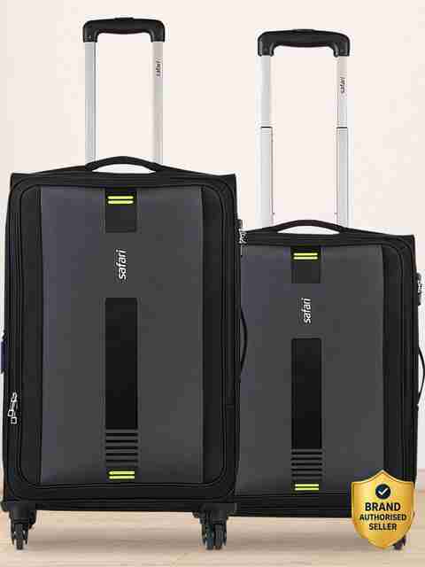 SAFARI Soft Body Set of 2 Luggage 4 Wheels - GAMMA Set of 2 (Small 55cm | Medium 65cm) 4W - Black - Image 5
