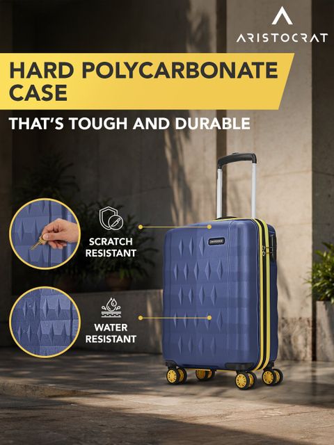 ARISTOCRAT Small Cabin Suitcase (56 cm) 8 Wheels - Comet Hard Trolley Bag - Blue - Image 7