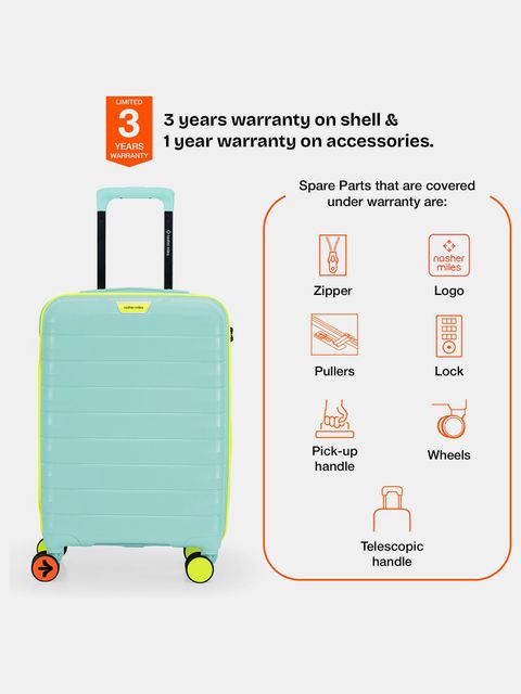 NASHER MILES Small Cabin Suitcase (55 cm) 8 Wheels - Salzburg Hard-Sided Polypropylene Cabin Luggage 20inch Trolley Bag for Travel - Blue, Yellow - Image 8