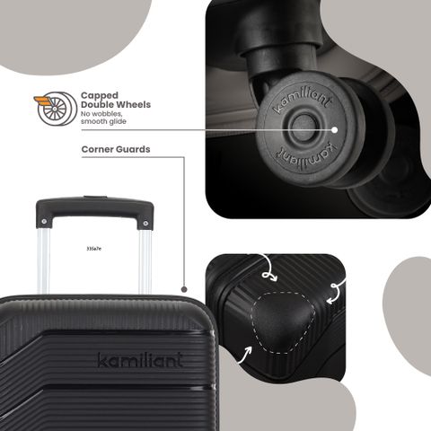 KAMILIANT ARMOR 55cm Cabin Suitcase 8 Wheels Black - Image 5