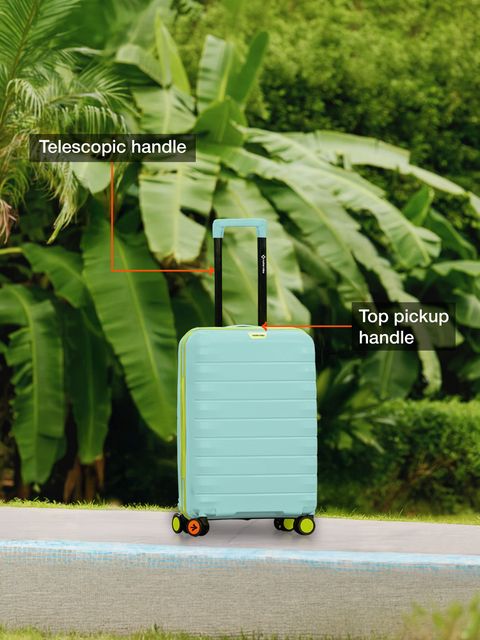 NASHER MILES Small Cabin Suitcase (55 cm) 8 Wheels - Salzburg Hard-Sided Polypropylene Cabin Luggage 20inch Trolley Bag for Travel - Blue, Yellow - Image 6