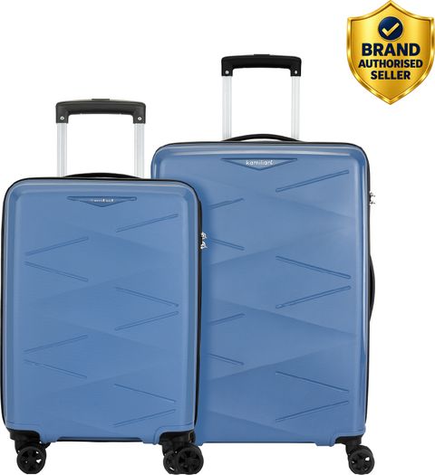 Kamiliant by American Tourister Hard Body Set of 2 Luggage 4 Wheels - (Small 55 Cm | Medium 68 Cm)Combination Lock - Triprism Edge - Blue, Black - Image 4