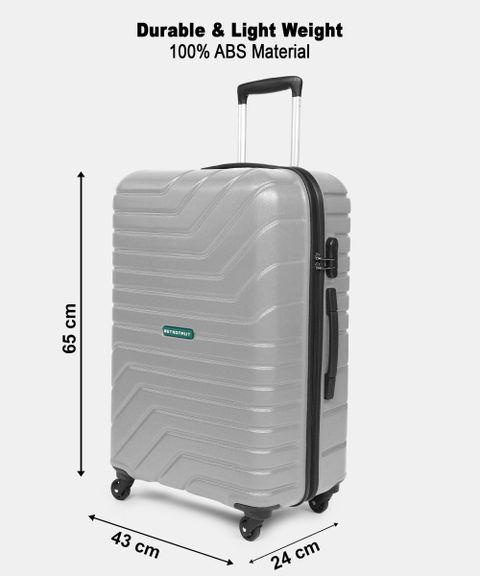 METRONAUT Medium Check-in Suitcase 65cm 4 Wheels Silver - Image 6