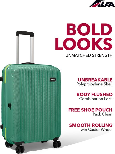 ALFA by VIP Excel Secure Hard Side Luggage Set of 2, Green - Image 5