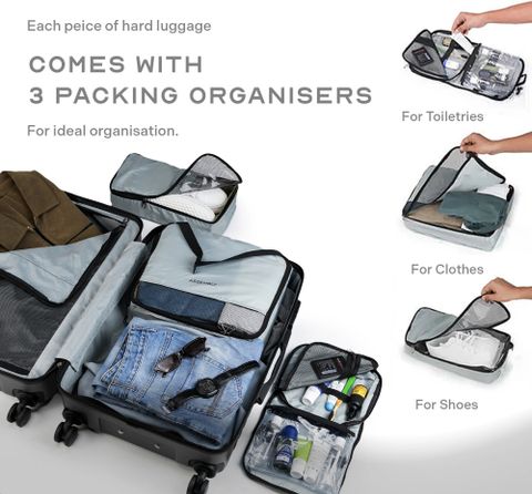 Assembly Polycarbonate Trolley Bag Combo 2 Set - Cabin Trolley