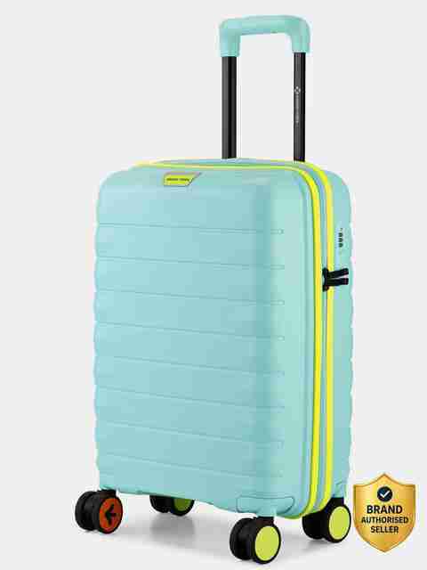 NASHER MILES Small Cabin Suitcase (55 cm) 8 Wheels - Salzburg Hard-Sided Polypropylene Cabin Luggage 20inch Trolley Bag for Travel - Blue, Yellow - Image 3