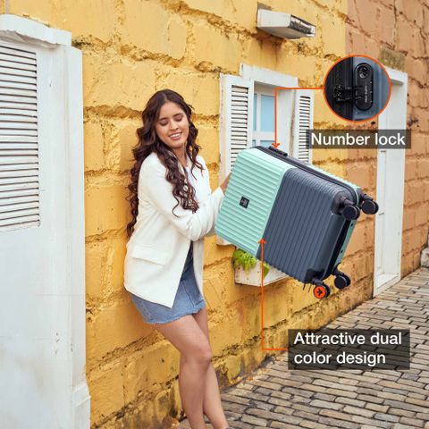 NASHER MILES Istanbul 55cm Cabin Suitcase 8 Wheels Teal Dark Blue - Image 8