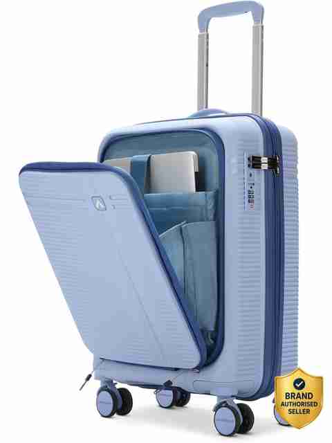 ARISTOCRAT Small Cabin Suitcase (53 cm) 8 Wheels - Solana Trolley Bag | Hard Luggage with Laptop Compartment & TSA Lock - Blue - Image 3