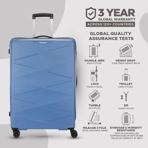 Kamiliant by American Tourister Hard Body Set of 2 Luggage 4 Wheels - (Small 55 Cm | Medium 68 Cm)Combination Lock - Triprism Edge - Blue, Black - Image 8