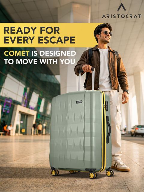 ARISTOCRAT Comet Large Check-in Suitcase 76cm Green - Image 6