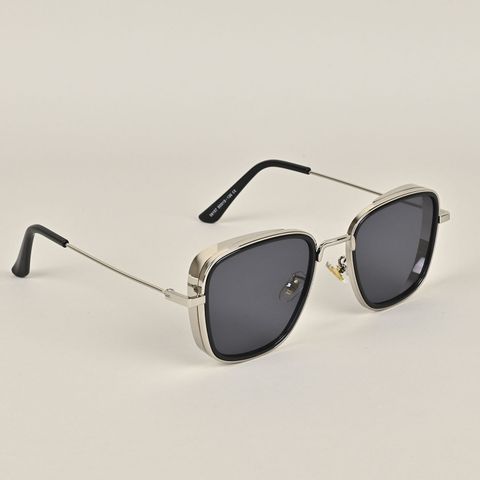 VOYAGE UV Protection Retro Square Sunglasses (58) (For Men & Women, Black, Silver) - Image 8