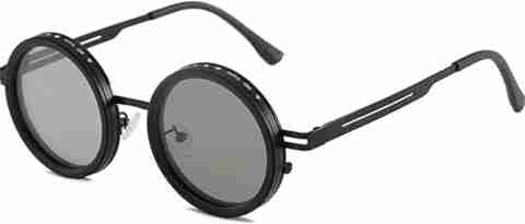 BRYXO Polarized, UV Protection, Riding Glasses, Toughened Glass Lens Round Sunglasses (Free Size) (For Men & Women, Black) - Image 5