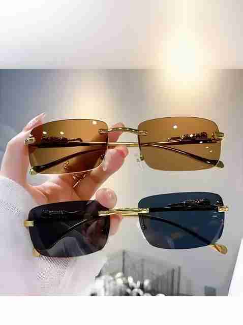 YOUTH CLUB UV Protection Rectangular Sunglasses (Free Size, Black) - Image 2