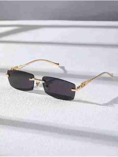 YOUTH CLUB UV Protection Rectangular Sunglasses (Free Size) (For Men & Women, Black) - Image 5