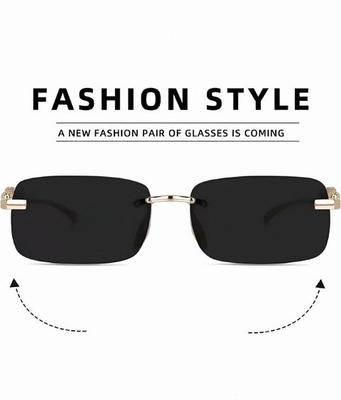YOUTH CLUB UV Protection Rectangular Sunglasses (Free Size, Black) - Image 5
