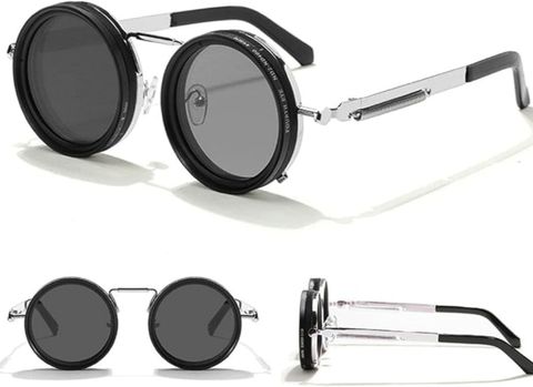 BRYXO Polarized, UV Protection, Riding Glasses, Toughened Glass Lens Round Sunglasses (Free Size) (For Men & Women, Black) - Image 8