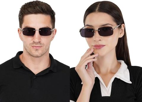 ROADWAY UV Protection Rectangular Sunglasses Black (Free Size) - Image 8