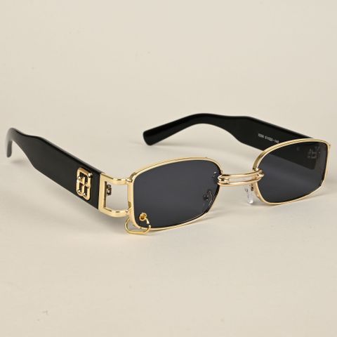 VOYAGE UV Protection Rectangular Sunglasses (51, Black, Golden) - Image 6