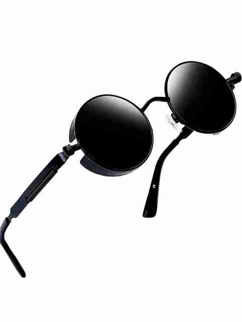 I REBEL Polarized Round Sunglasses Black - Image 5