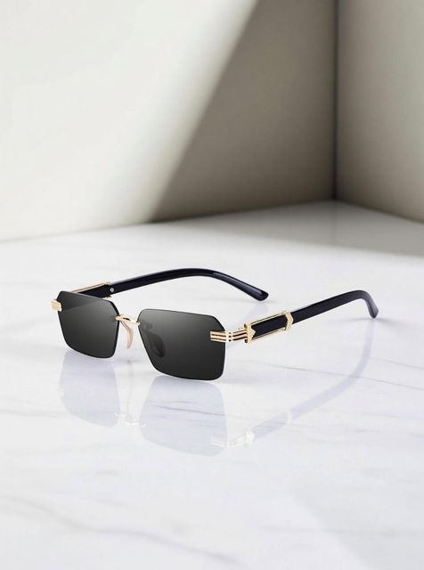 Shade House UV Protection Rectangular Sunglasses (54) (For Men, Black) - Image 3