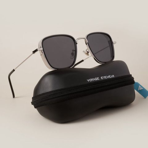 VOYAGE UV Protection Retro Square Sunglasses (58) (For Men & Women, Black, Silver) - Image 6