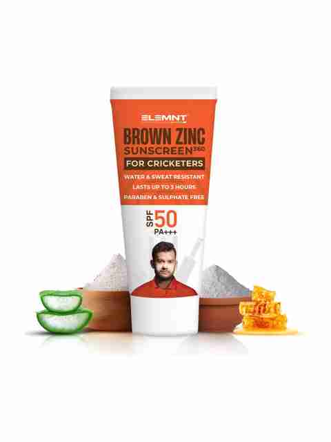 Elemnt Sports Science Sunscreen - SPF 50 PA+++ Brown Zinc Sunscreen 360 - Zinc Oxide Sunscreen (50 g) - Image 5
