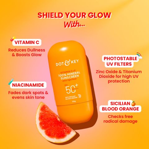 Dot & Key Sunscreen - SPF 50+ PA++++ Vitamin C + E 100% Mineral Sunscreen SPF 50+ PA++++, for All Skin types (50 g) - Image 7