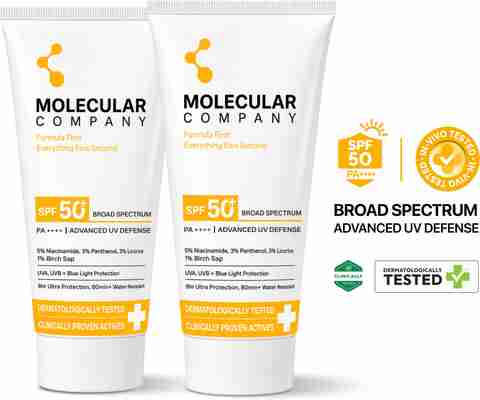 Molecular Company Sunscreen - SPF SPF 50+ PA++++ with 5% Niacinamide Combo (100 g) - Image 5