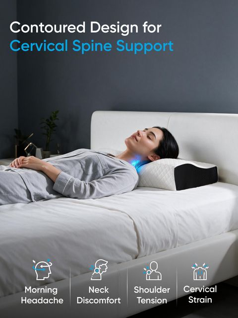 FOVERA Cervical Pillow for Neck Pain, White - Image 7