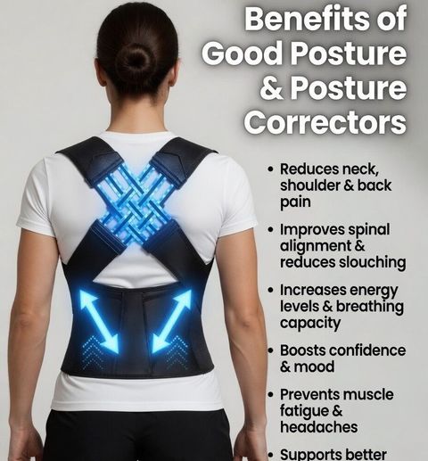 RadheKunj Fitness P-17 Posture Corrector (Black) - Image 7