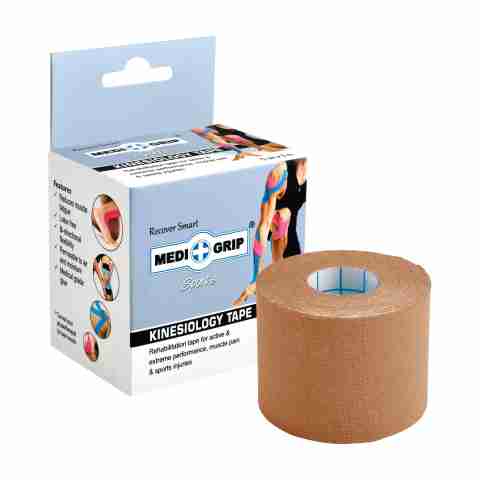 Medigrip Kinesiology Tape Sports 5 cm X 5 m (Pack of 1 Roll) Beige Physiotherapy Tape Kinesiology Tape (Blue) - Image 5