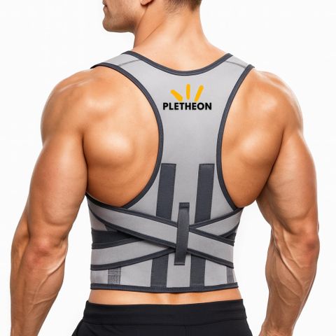 PLETHEON support posture corrector belt for men and women for back pain (FREE SIZE) Posture Corrector (Grey) - Image 8