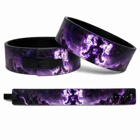 XtremeX 13mm Void Lightning Powerlifting Lever with Buckle for Men and Women (S) Weight Lifting Belt (Purple) - Image 3