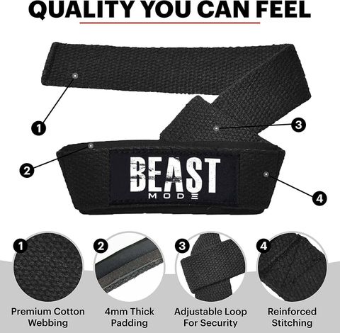 STEIGEN FITNESS Deadlift Strap Wrist Support (Black) - Image 6